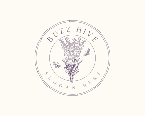 Lavender Flower Bee logo design