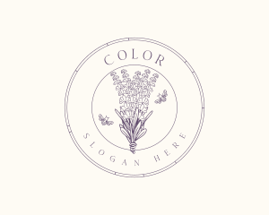 Perfume - Lavender Flower Bee logo design
