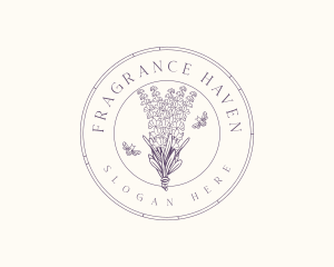 Lavender Flower Bee logo design