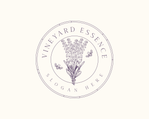 Lavender Flower Bee logo design