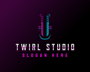 Microphone Broadcast Studio logo design