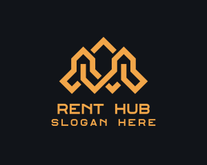 Rent - Modern House Roofing logo design