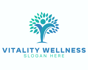 Wellness Eco Leaves logo design