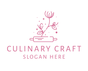 Cooking Class - Rolling Pin Flower Bakery logo design