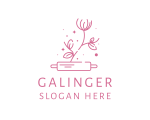 Cooking School - Rolling Pin Flower Bakery logo design