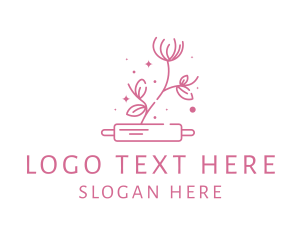 Sweet - Rolling Pin Flower Bakery logo design