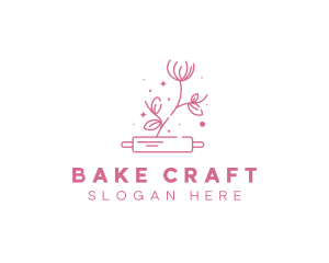 Rolling Pin Flower Bakery logo design