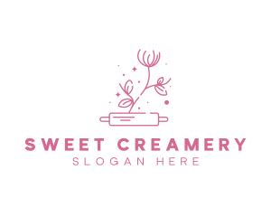 Rolling Pin Flower Bakery logo design