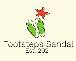 Starfish Summer Slippers logo design