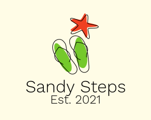 Starfish Summer Slippers logo design