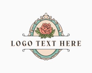 Emblem - Botanical Rose Emblem logo design