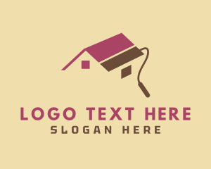 Repair - Paint Roller Home Renovation logo design