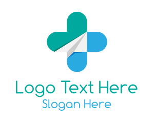 Teleconsultation - Medicine Paper Airplane logo design