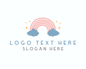 Young - Cute Rainbow Cloud logo design