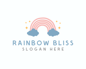 Cute Rainbow Cloud logo design