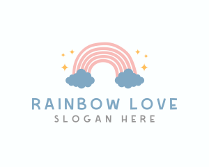 Cute Rainbow Cloud logo design