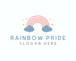 Cute Rainbow Cloud logo design