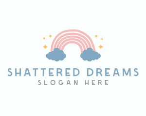 Cute Rainbow Cloud logo design