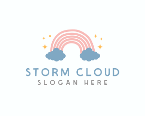 Cute Rainbow Cloud logo design