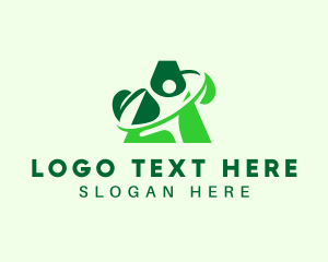 Herb - Wellness Human Letter A logo design