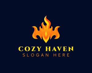 Warm - Fire Blaze Crown logo design