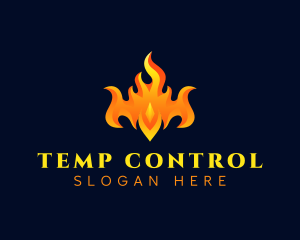 Thermostat - Fire Blaze Crown logo design