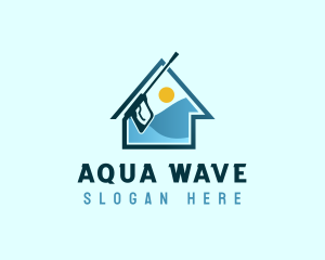 House Wave Pressure Washer logo design