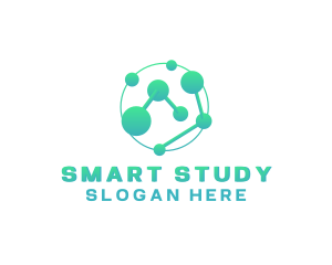 Study - Science Atom Molecule logo design