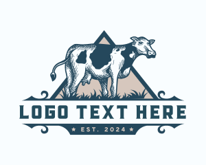 Livestock - Cow Cattle Farm logo design