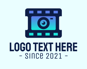 Videographer - Film Strip Lens logo design