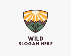 Leaf - Sunrise Shield Nature logo design