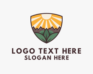 Leaf - Sunrise Shield Nature logo design