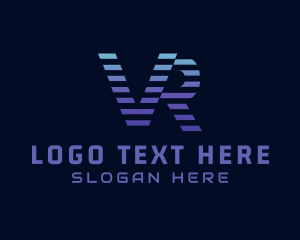 Letter Vr - Cyber Letter VR logo design