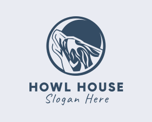 Wild Howling Wolf  logo design