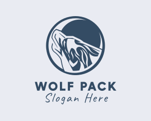 Wild Howling Wolf  logo design