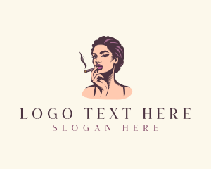 Hairdresser - Afro Cigarette Lady logo design