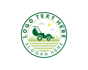 Grass Cutter - Lawn Mower Landscaping logo design