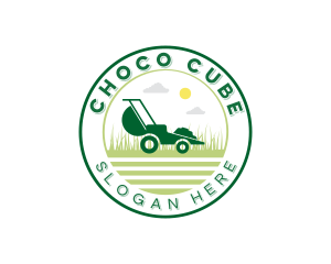 Grass Cutting - Lawn Mower Landscaping logo design