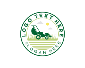 Lawn Mower Landscaping Logo