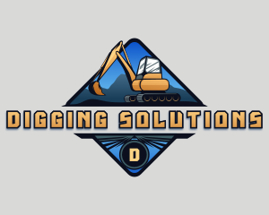 Excavator Digging Contractor logo design