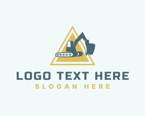 Triangle - Construction Machine Excavator logo design