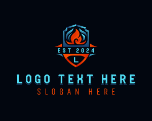 Fire - Thermal Ventilation HVAC logo design