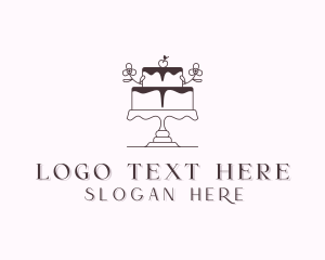 Floral Cake Baking Logo