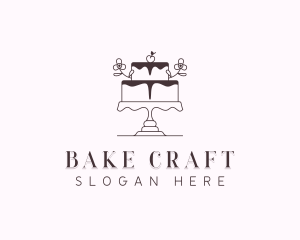 Floral Cake Baking logo design