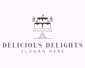 Floral Cake Baking logo design