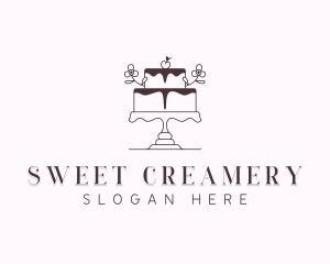 Floral Cake Baking logo design