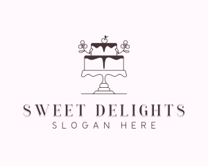 Floral Cake Baking logo design