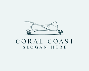 Coral - Marine Coral Stingray logo design