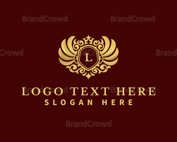 Luxury Crown Wing Shield Logo