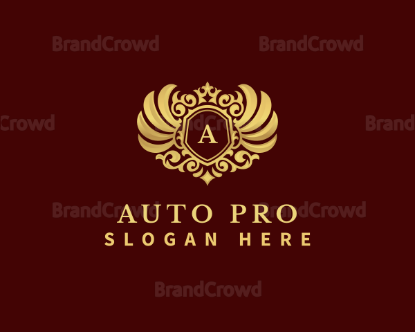 Luxury Crown Wing Shield Logo